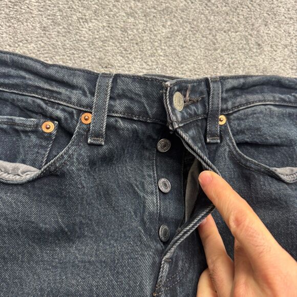 Levi's Wedgie Icon Button Fly Ankle Denim Jeans Women 27 Black High Rise Stretch - Picture 3 of 16